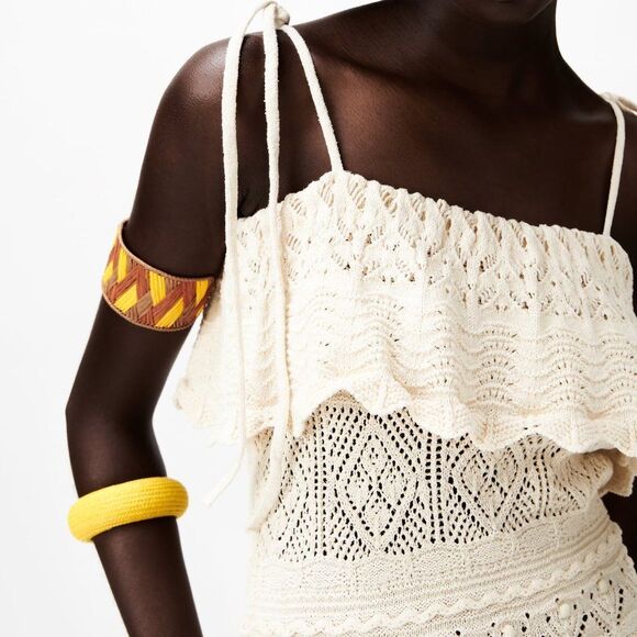 Zara PACK OF COLORFUL BRACELETS STRAW - Picture 2 of 6